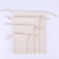 Reusable Muslin Jewelry Pouches Small Drawstring Bag
